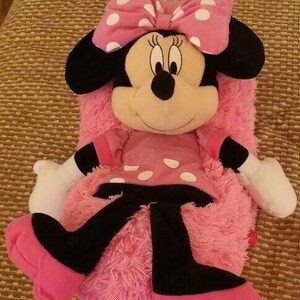 Disney Minnie Mouse Hide Away Pets Pillow Pink Black & White 14" Plush Toy image 6