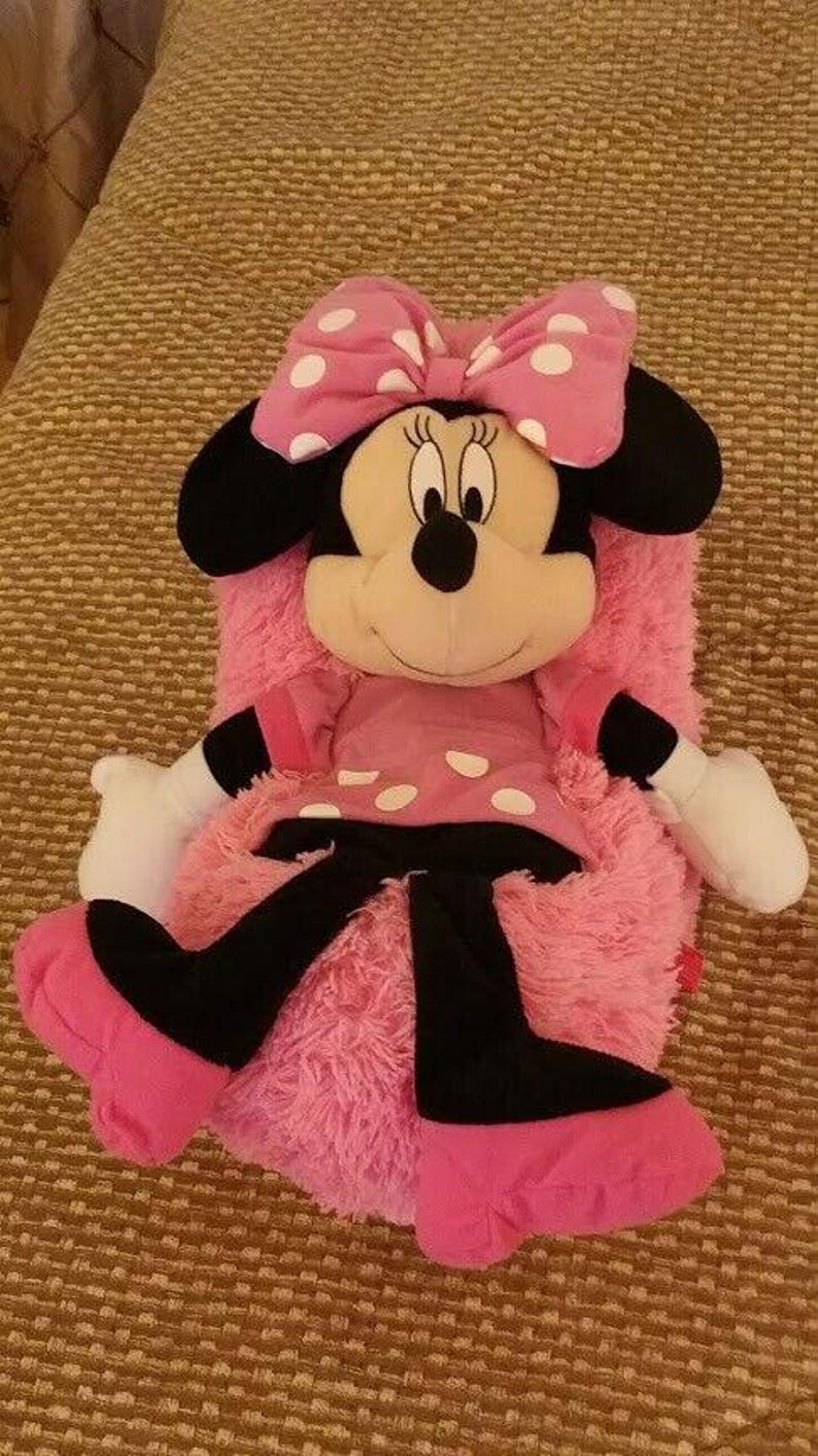 Disney Minnie Mouse Hide Away Pets Pillow Pink Black & White 14" Plush Toy image 6