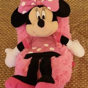 Disney Minnie Mouse Hide Away Pets Pillow Pink Black & White 14" Plush Toy image 4