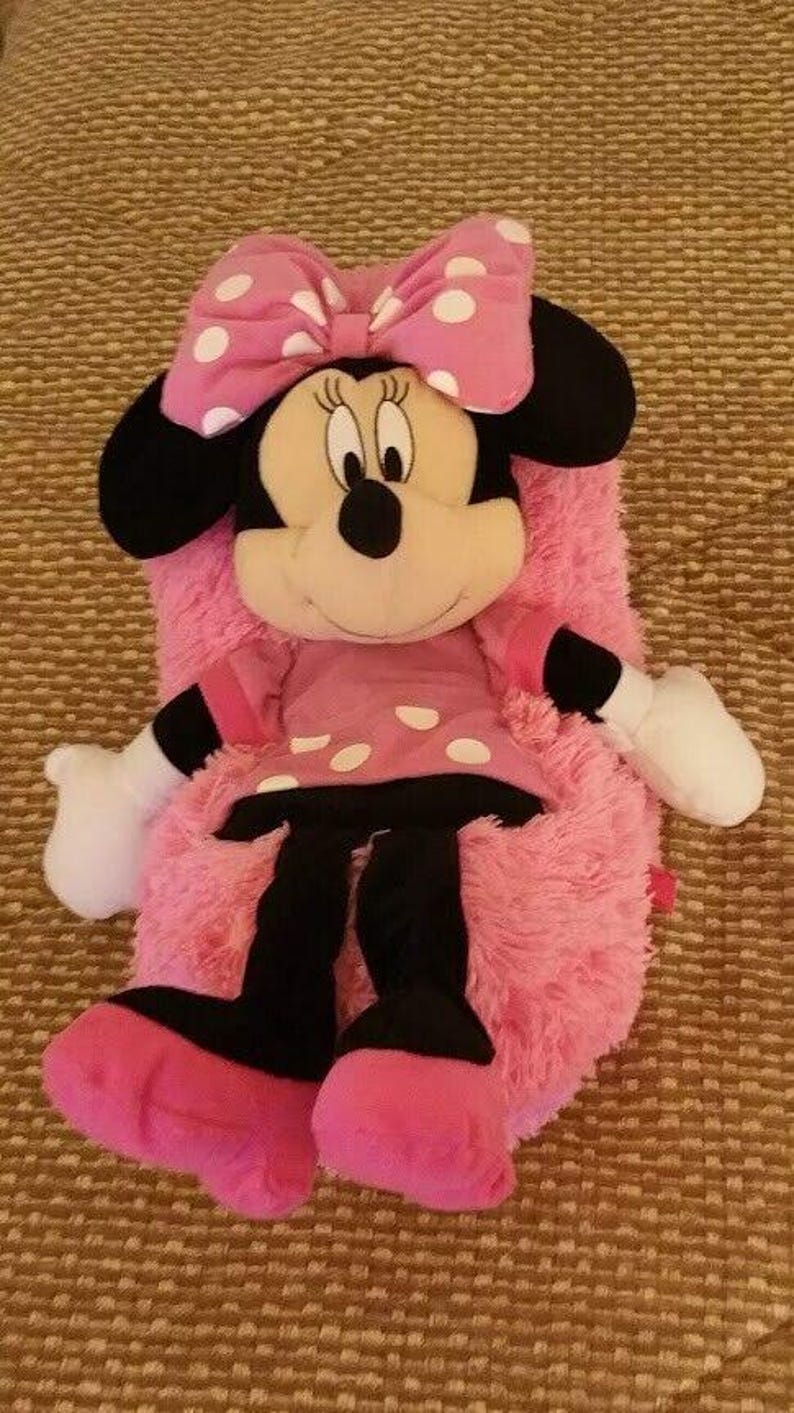 Disney Minnie Mouse Hide Away Pets Pillow Pink Black & White 14" Plush Toy image 4