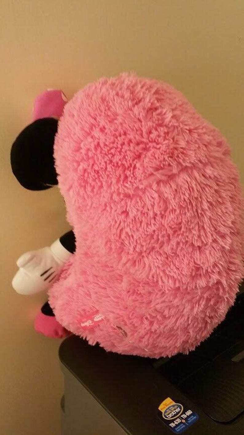 Disney Minnie Mouse Hide Away Pets Pillow Pink Black & White 14" Plush Toy image 3