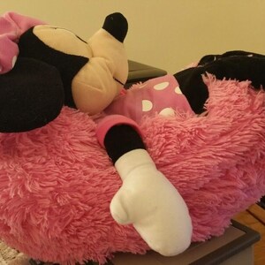Disney Minnie Mouse Hide Away Pets Pillow Pink Black & White 14" Plush Toy image 2