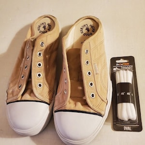Polo Ralph Lauren Beige Tan Mens Canvas Shoes Size 10