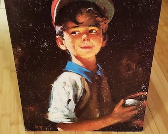 Lithograph Print Baseball Little Leaguer 1968 Rico Tomaso 11 x 14 Unframed
