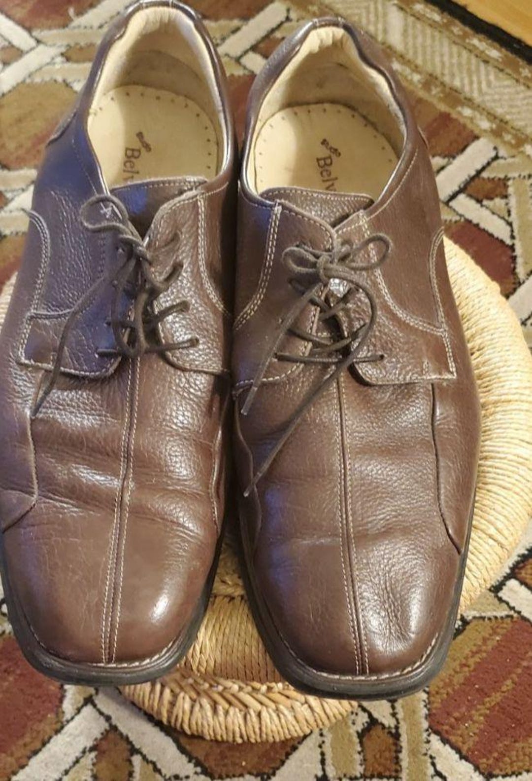 Studio Belvedere Bay Bridge Brown Leather Oxford Shoes Mens  display picture 3