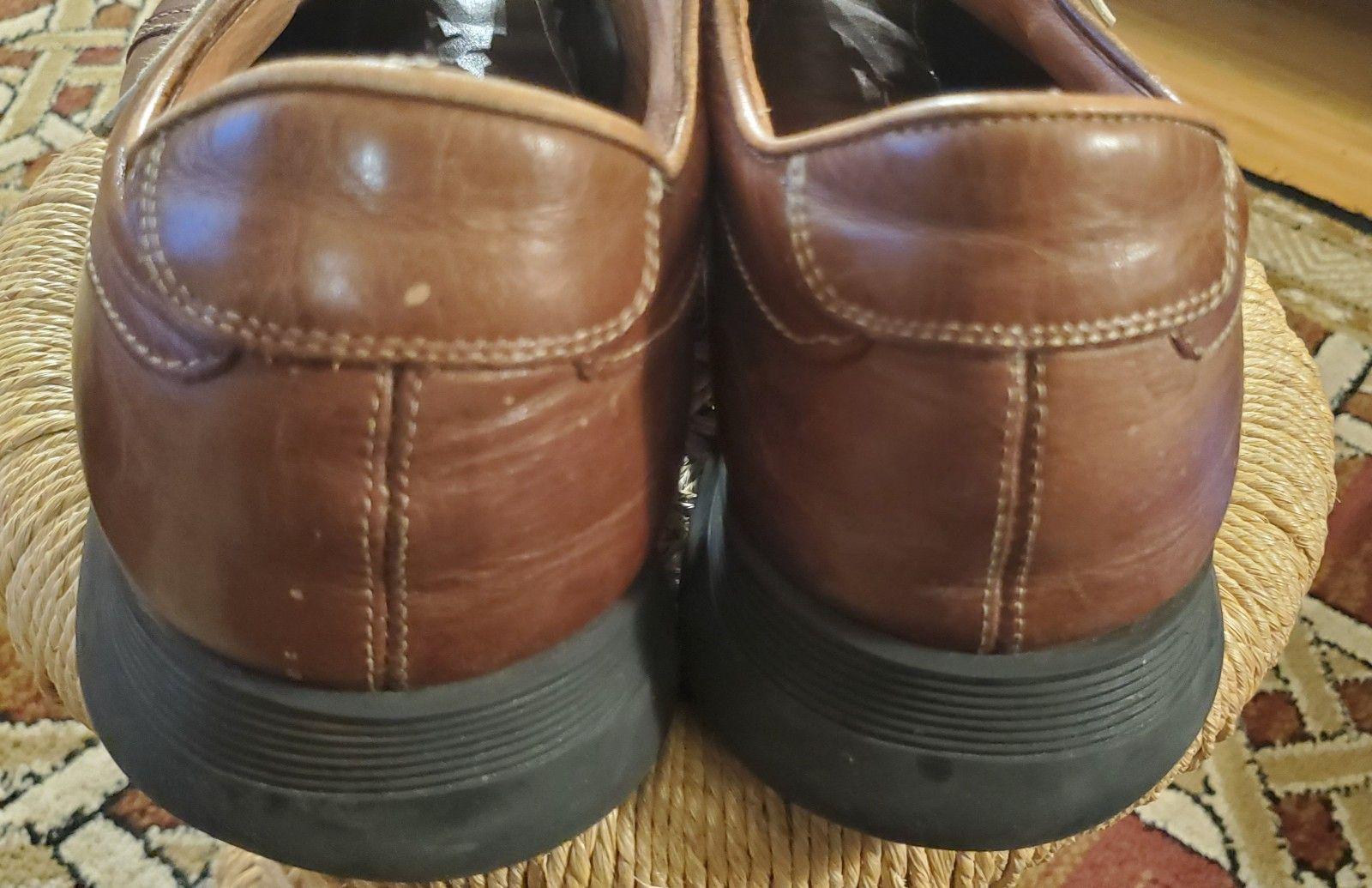 Alfani Brown Soft Leather Woven Lace Up Mens Shoes Sz 9.5 Made In Italy ALFANI Mens Brown Cushioned Comfort Elston Almond Toe  main image 3