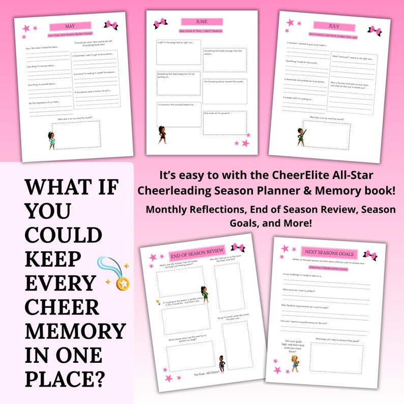 Cheer Note Book Cheerleading Planner & Memory Book for Athletes, Competitive Cheer ...