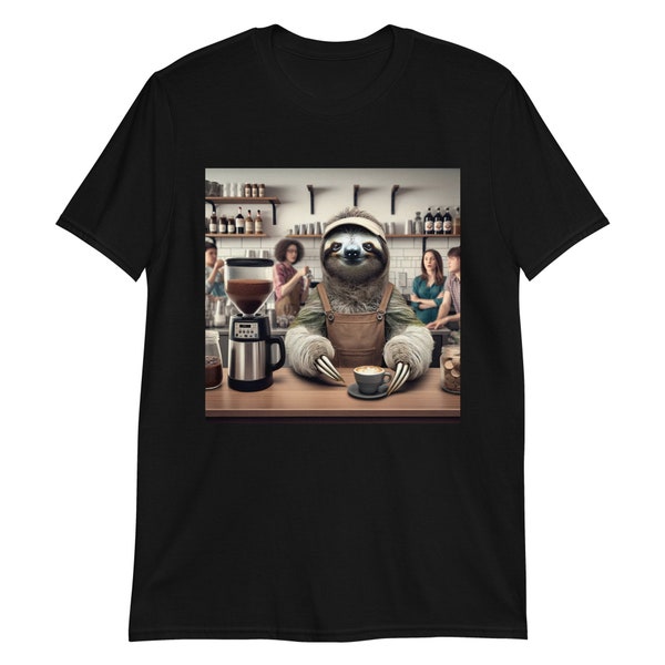 Barista Sloth T-Shirt - Comfy Cotton Casual Wear