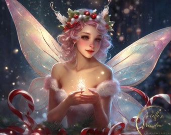 QUINN Digital Download Christmas Fairy Exclusive Design for Christmas Cards or Note Cards - You Save and Use Unlimited Print