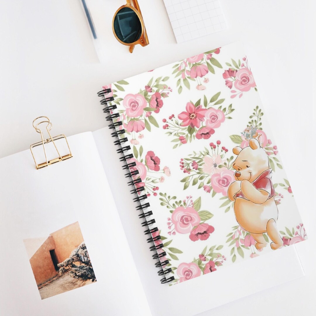 Winnie the Pooh Floral Hug Spiral Notebook | Ruled Journal - Etsy