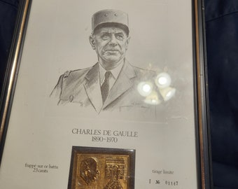 1 WWII  Charles DeGaulle limited edition 23 karat gold limited edition given to those who were in the French Resistance.