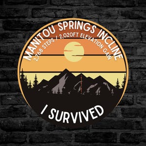 Adesivo rotondo Incline Manitou Springs, per interni ed esterni