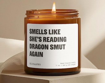 Cadeau pour lecteur de livre Dragon SMUT, amateur de livres fantastiques, cadeau pour amateur de livres d'amour, romance, lecture de bougie, cadeau rat de bibliothèque, amateur de livres épicés