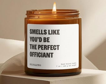 Wedding Officiant Gift, Officiant Proposal Gift, Wedding Candle, Funny Proposal, Personalized Officiant Gift, Handmade Candle