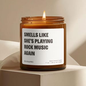 Rock Music Lover Gift, Rock and Roll, 80s Music Lover, 90s Music Lover, Gift for a Friend, Funny Gift, Candle Gift, Birthday Gift