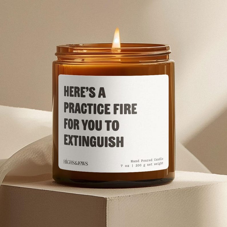 Funny Gift for a Firefighter, New Job Gift, Firefighter Candle, Firefighter Dad, Firefighter Girlfriend, Firefighter Wife, Christmas 画像 1
