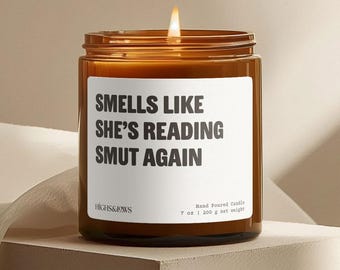 Gift for SMUT Book Reader, Romance Book Lover Gift, Reading Candle, Candle Gift, Bookworms Gift, Gift for Women, Book Gift for Her