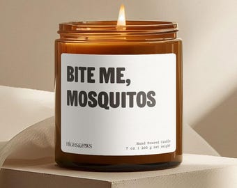 Bite Me Mosquitos, Citronella Candle, Natural Bug Repellent, Insect Repellent Candle, Outdoors Candle, Summer Candle, Funny Handmade Candle