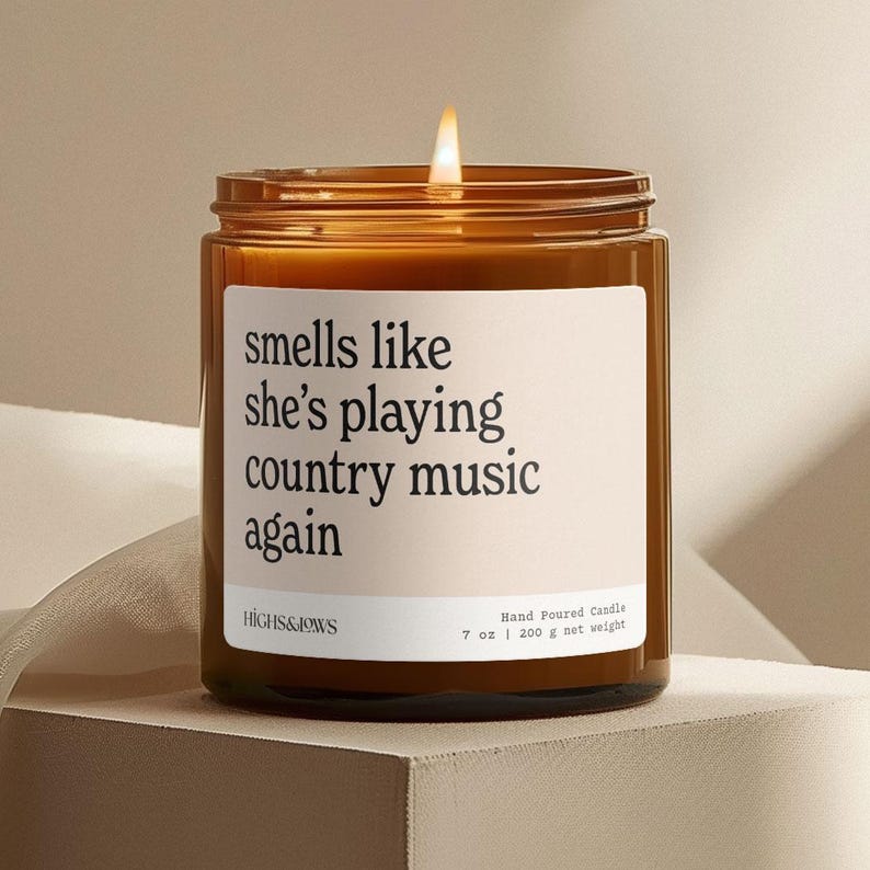 Country Music Lover Gift, Cowgirl Gift, Gift for a Friend, Funny Gift for a Friend, Candle Gift, Western Rodeo, Birthday Gift, Cowboy Candle image 1