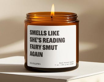 Gift for Fairy SMUT Book Reader, Fantasy Book Lover, Romance Book Lover Gift, Romantasy, Reading Candle, Bookworms Gift, Spicy Book Lover