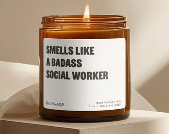 Smells like a Badass Social Worker, Funny Social Worker Gift, New Job Gift, Promotion Gift, Social Worker Graduation Gift, Appreciation Gift
