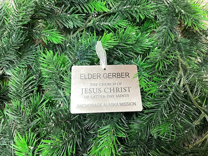 Custom Steel LDS Missionary Tag Christmas Ornament Etsy