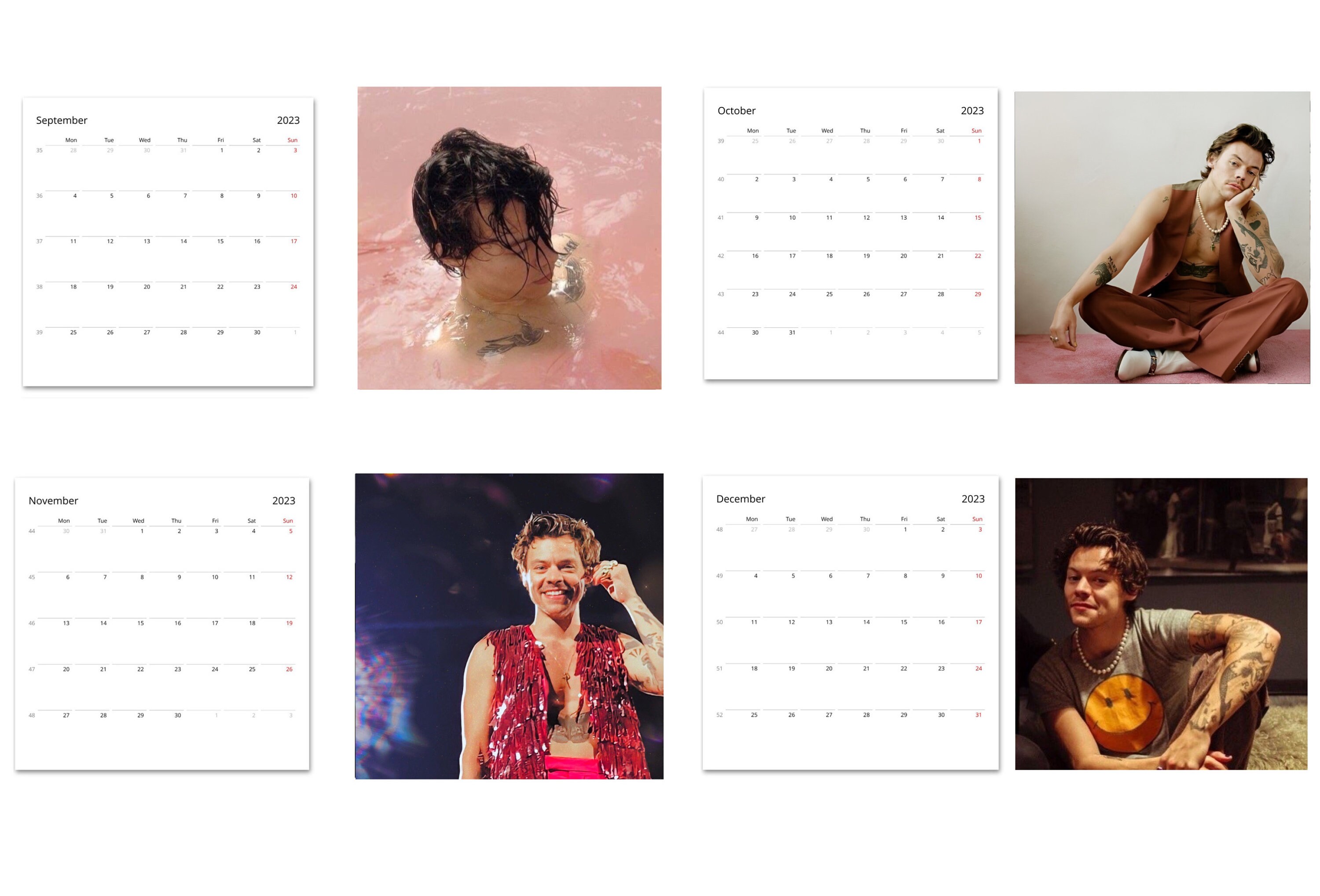 2024 Harry Styles Calendar Celebrity Calendar 2024 Etsy Australia