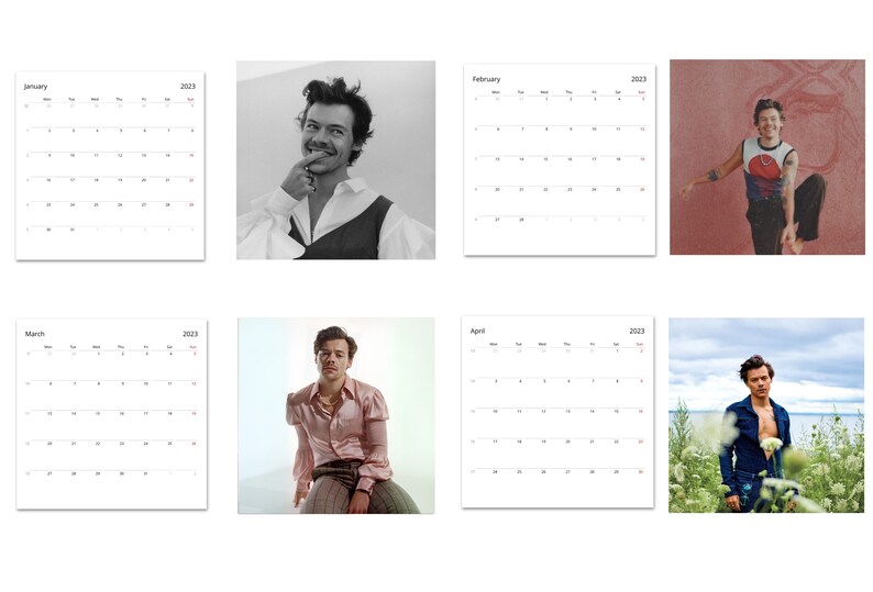 2024 Harry Styles Calendar Celebrity Calendar 2024 Etsy Australia