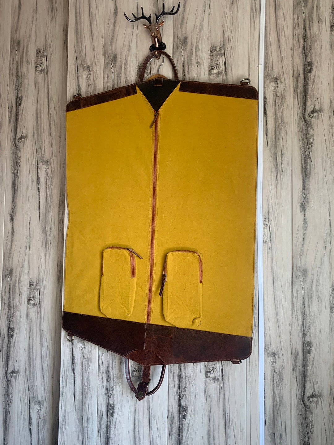 Leather Garment Bag Luggage Garment Bags Leather Suit Etsy