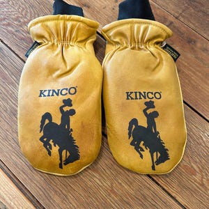 Kinco Mittens, Leather Mittens, Mitten Art, Custom Mittens, Unique Kinco Mittens, Unique Gift, Hand Drawn Art, Fisherman, Gifts for him