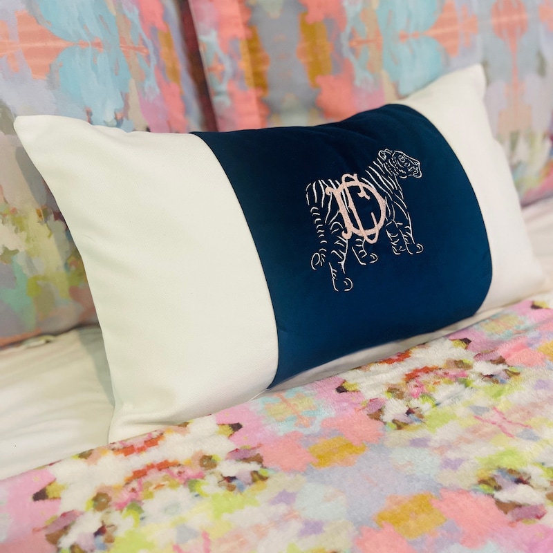 Southern Preppy Tiger Nursery Pillow main image 0