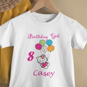 Kitty Birthday Shirt, Kawaii Birthday Girl Shirt, Custom Birthday Girl Shirt, Girl Birthday Tshirt, Hello Cat Birthday Shirt, Kitty Shirt