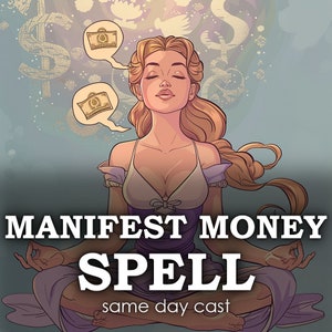 Same Day POTENT Money Spell: Manifest Wealth Ritual, Attract Money Cash Success, Promotion Career Finance Spell Witch Psychic Fast Results