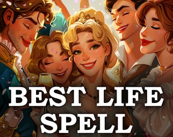 May include: A group of four people smiling and looking at the camera. The text "BEST LIFE SPELL same day cast" is in the center of the image.