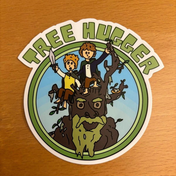 Merry & Pippin Treebeard Tree Hugger Sticker
