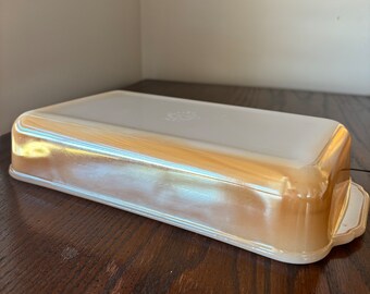 Vintage, Fire King, Peach Luster, Lusterware, Rectangle, Baking Casserole Dish, 1 1/2qt