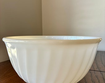 Vintage Fire King by Anchor Hocking, White Milk Glass, Mixing Bowl