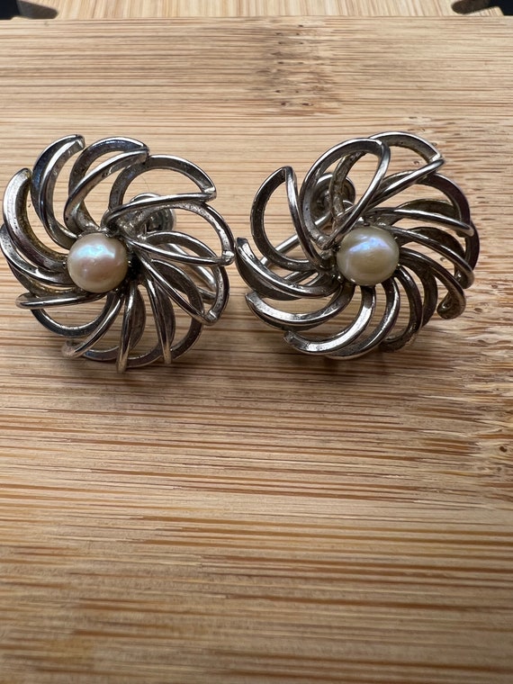 Vintage Sculptural Swirl Cultured Akoya Pearl Ste… - image 2