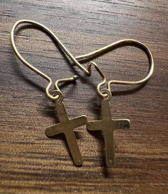 Solid 14k Yellow or White Gold Dangle Minimalist … - image 2