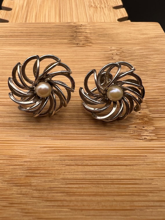 Vintage Sculptural Swirl Cultured Akoya Pearl Ste… - image 7