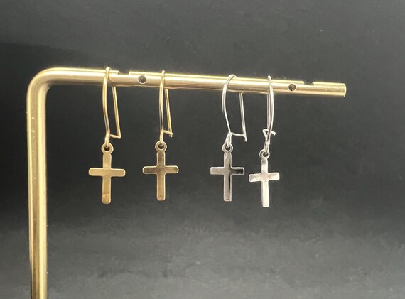 Solid 14k Yellow or White Gold Dangle Minimalist … - image 3