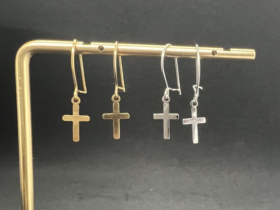 Solid 14k Yellow or White Gold Dangle Minimalist … - image 4