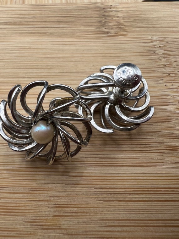 Vintage Sculptural Swirl Cultured Akoya Pearl Ste… - image 4