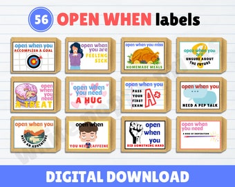 Open When Letters Printable | College Care Package (Digital Download)