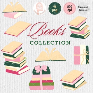 Books Collection Clipart, books clipart, colorful book clipart, school clipart, Library clipart,  Reading Clipart.