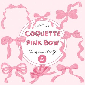 Coquette Pink Bows Clipart, Dia dos Namorados Bow Clipart, Meninas Just Wanna Be One Convite, 1º Aniversário Menina, Fita, Download para Artesanato, PNG