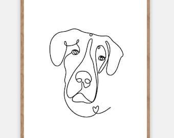 Dog Line Art, Pet Tattoo, Pet Line Art, Custom Line Art, Line Art Tattoo, Dog Drawing, One Line Drawing, Pet Memorial, Cat Drawing