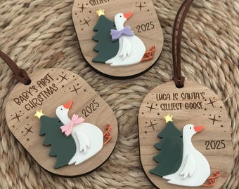 Personalized Silly Goose Christmas Ornament | Christmas Ornament | Personalized Ornament | Christmas Gift | My First Ornament | Silly Goose