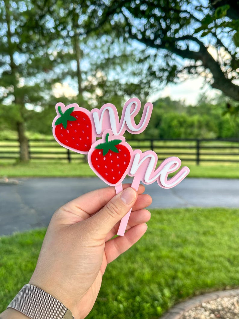 Strawberry Cake Topper | Sweet One Strawberry Cake Topper | Berry First ...