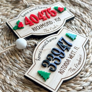 Zip Code Ornament | Personalized Ornament | Home Ornament | New Home Gift | Housewarming Gift | Home for the Holidays | Christmas Ornament